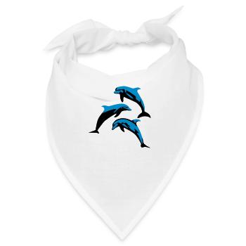 Delfin, Delfine - Dolphin - Bandana - Weiß - Vorne