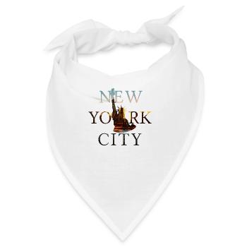 New York City, NYC, Lady Liberty, Freiheitsstatue - Bandana - Weiß - Vorne