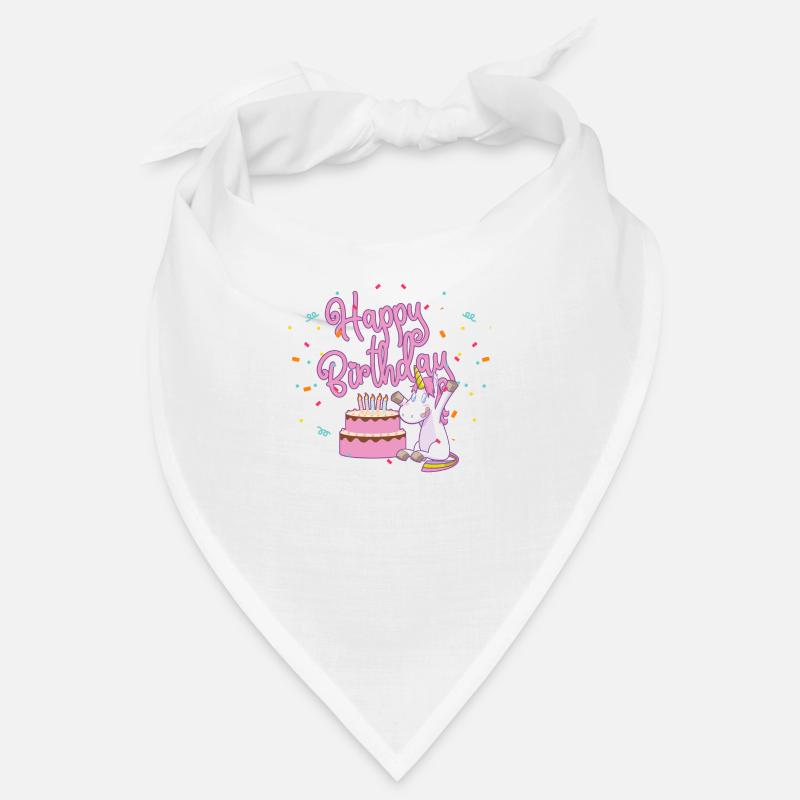 Geburtstagsfeier mit einem Einhorn und Kuchen Bandana