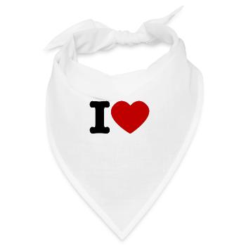 I love Ich liebe Liebe - Bandana - Weiß - Vorne