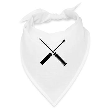 2 schraubenzieher kreuz mechaniker schlitz werkzeu - Bandana - Weiß - Vorne