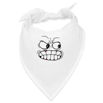 kopf gesicht boese wuetend beherrschung verloren z - Bandana - Weiß - Vorne