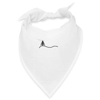 Wiese und Tanne Abstrakt - Schwarz - Bandana - Weiß - Vorne