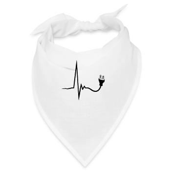 herzschlag strom stecker energie steckdose anschli - Bandana - Weiß - Vorne