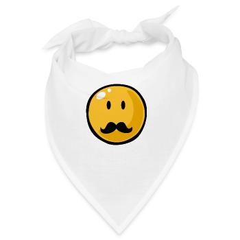 Smiley Mustache - Bandana - Weiß - Vorne