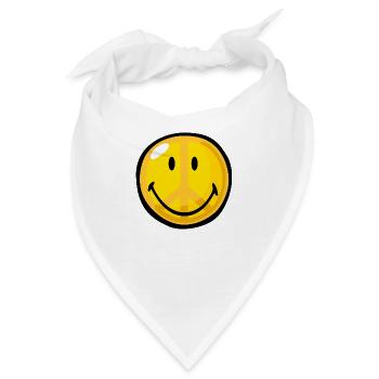 Smiley cnd symbol - Bandana - Weiß - Vorne