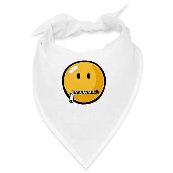 Smiley zipped mouth - Bandana - Weiß - Vorne