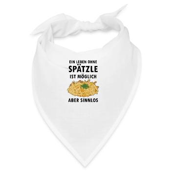 Schwaben Shirt | Spätzle Maultaschen Geschenkideen - Bandana - Weiß - Vorne
