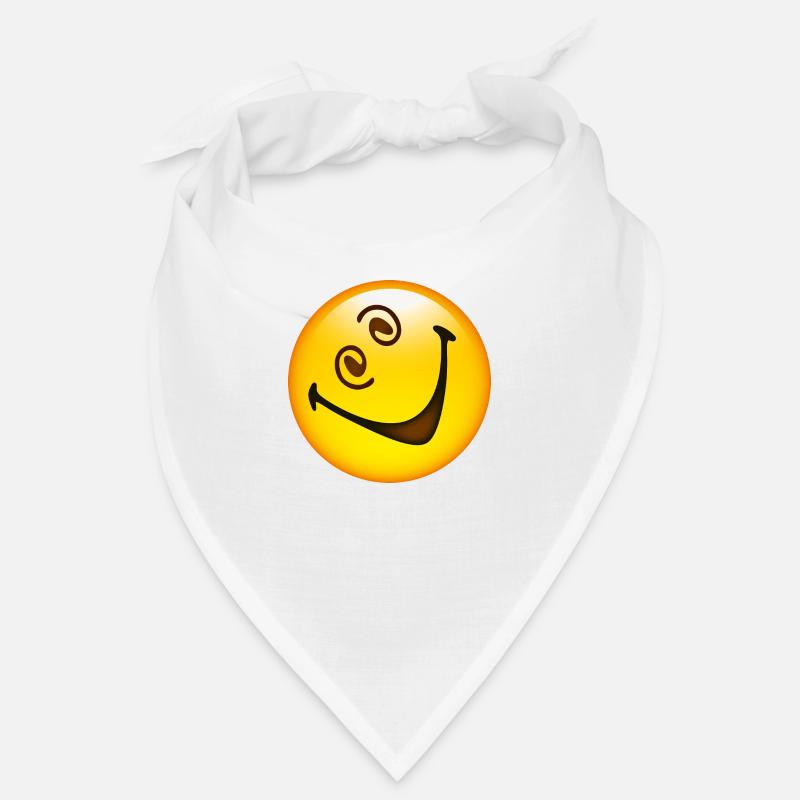 Smiley Glossy Crazy Happy - Bandana - Weiß