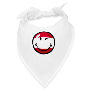 Smiley Flag Austria - Bandana - Weiß - Vorne