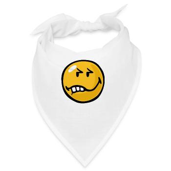 Smiley Anger Exasperation - Bandana - Weiß - Vorne