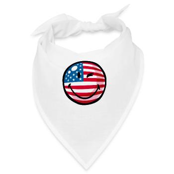 Smiley Flag USA - Bandana - Weiß - Vorne