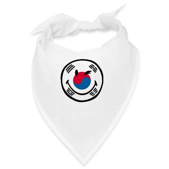 Smiley Flag South Korea - Bandana - Weiß - Vorne