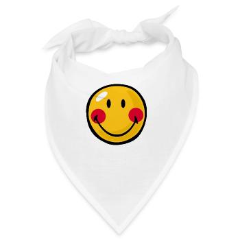 Smiley Blushed - Bandana - Weiß - Vorne
