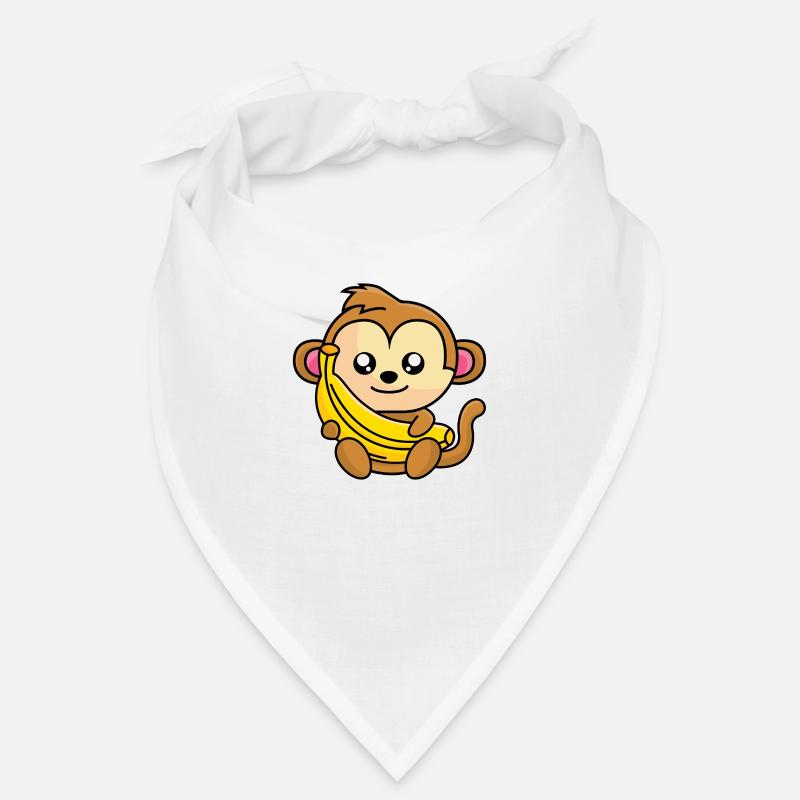 Singe avec une grosse banane jaune à la main Bandana