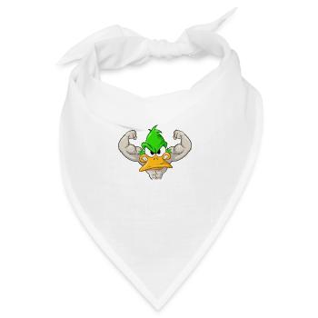 Verärgertes Turnhalleneignungsbodybuilding der muskulösen Ente - Bandana - Weiß - Vorne