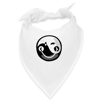 Smiley Yin Yang - Bandana - Weiß - Vorne