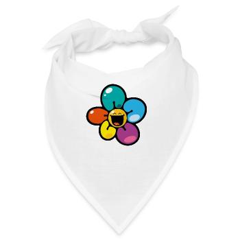 Smiley Colour Flower - Bandana - Weiß - Vorne