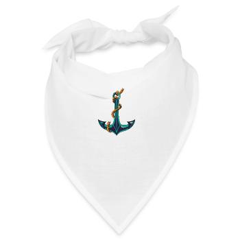 Anker mit Knoten - Bandana - Weiß - Vorne