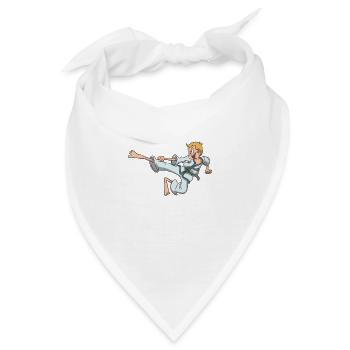 Karate Kind Junge Sprung Kick - Bandana - Weiß - Vorne