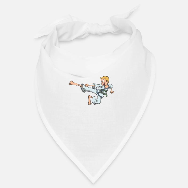 Karate Kind Junge Sprung Kick Bandana