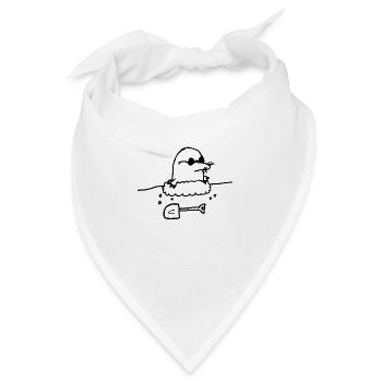 Comic Maulwurf mit Schaufel - Bandana - Weiß - Vorne
