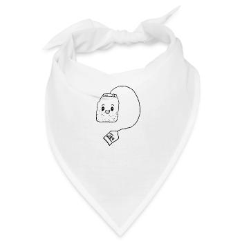 Cartoon Teebeutel mit Gesicht - Bandana - Weiß - Vorne