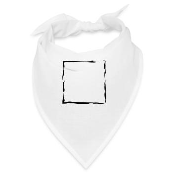 rahmen quadrat umrandung viereck eckig pinsel lini - Bandana - Weiß - Vorne