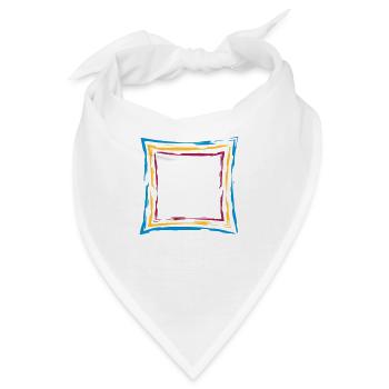 bunt viele linien rahmen quadrat umrandung viereck - Bandana - Weiß - Vorne