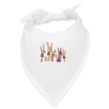 Metal Hände oben in der Luft - Bandana - Weiß - Vorne