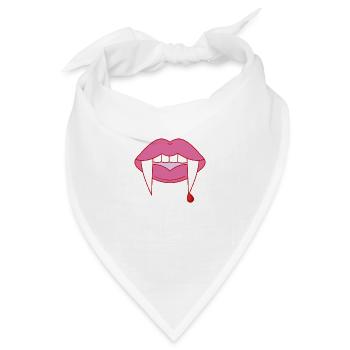 Vampire Girl With Lipstick Bloody Lips - Bandana - Weiß - Vorne