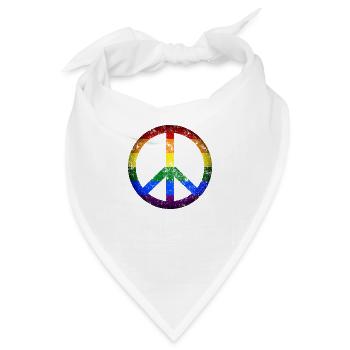 Peace Gay Sign Symbol - Bandana - Weiß - Vorne