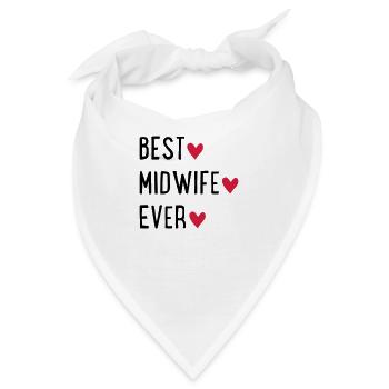 Hebamme - Bandana - Weiß - Vorne