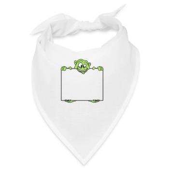 schild monster halten text feld schreiben leere fl - Bandana - Weiß - Vorne
