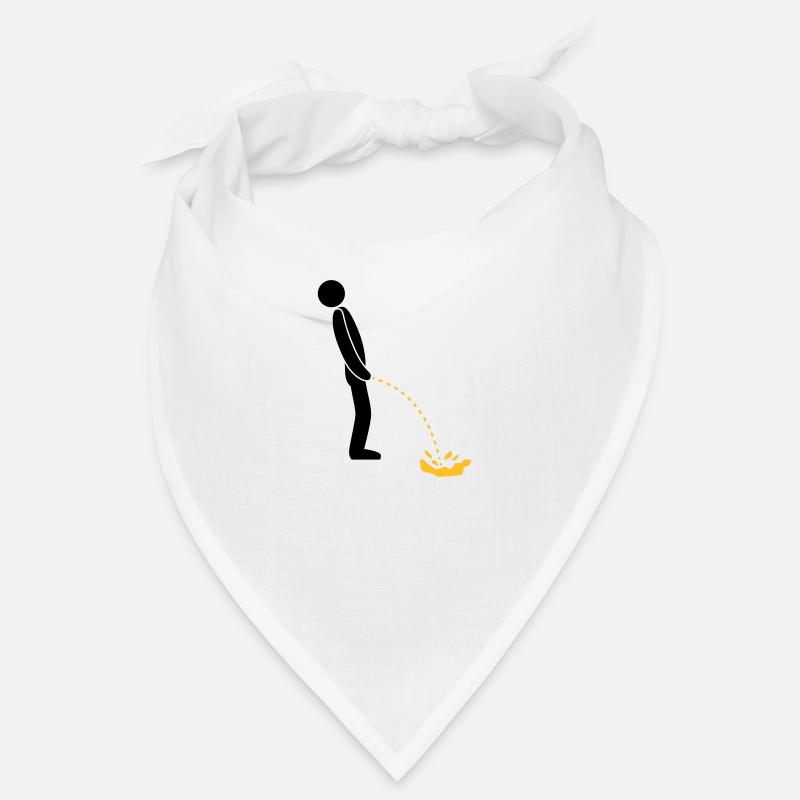 pee snow yellow winter cold ground logo in standing Bandana
