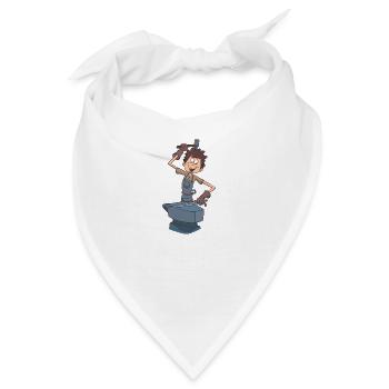 Schmied Amboss Hammer - Bandana - Weiß - Vorne