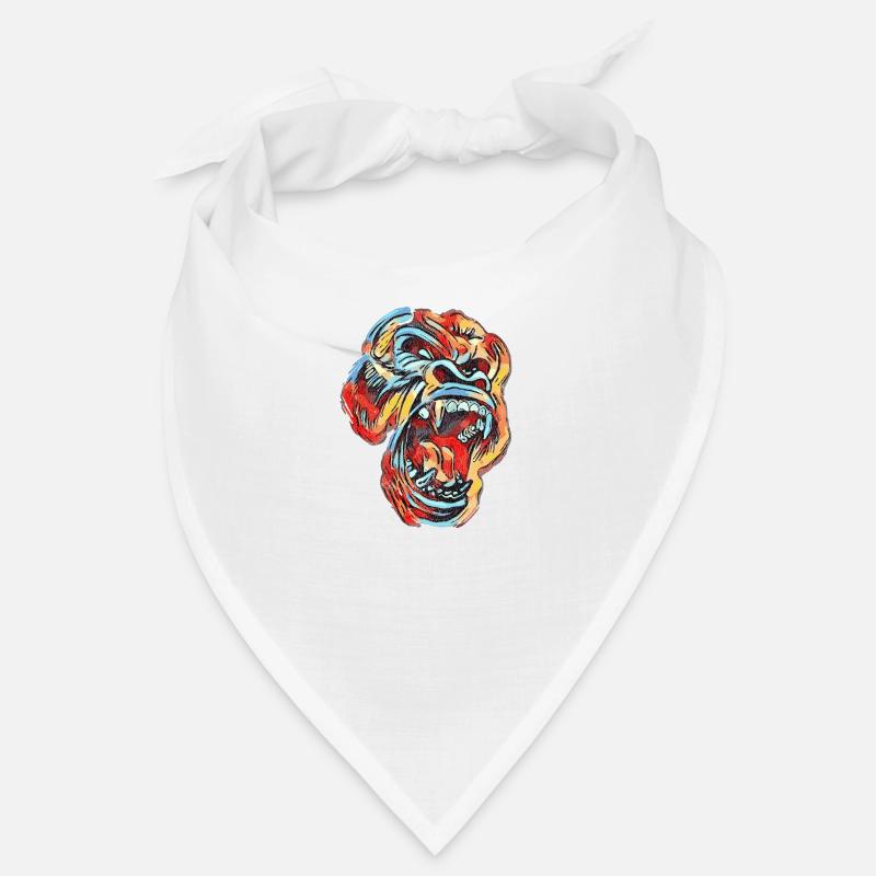 Gorille à dos d'argent coloré Bandana