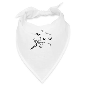 Fledermäuse und Baum, Fledermaus - Bandana - Weiß - Vorne