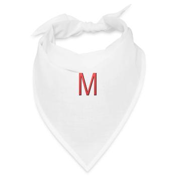 M - Buchstabe - Bandana - Weiß - Vorne