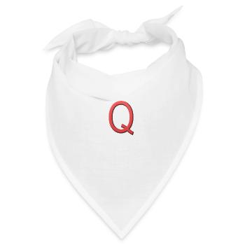 Q - Buchstabe - Bandana - Weiß - Vorne
