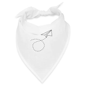 gestrichelte linie papier flieger gefaltet spielze - Bandana - Weiß - Vorne