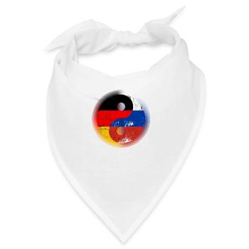 Russland Deutschland Russe Geschenk Yin Yang - Bandana - Weiß - Vorne