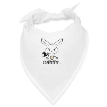 Zorniger und Verschlafener Kaffee Hase - Bandana - Weiß - Vorne
