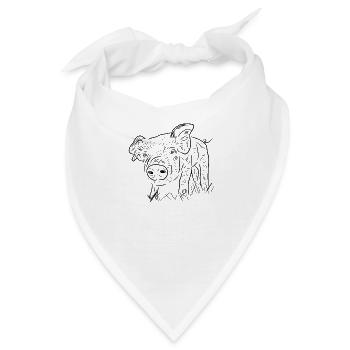 Schwein - Bandana - Weiß - Vorne