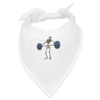 Skelett mit Langhantel Gewichtheben Squat Fitness - Bandana - Weiß - Vorne