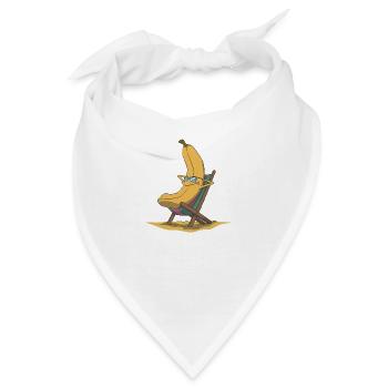 Banane im Liegestuhl - Bandana - Weiß - Vorne