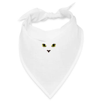 Schwarze Katze - Katzenrasse - Bandana - Weiß - Vorne