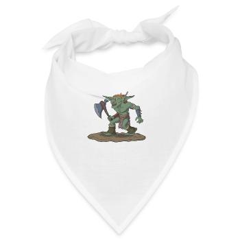 Tabletop Rollenspiel Figur Goblin mit Axt - Bandana - Weiß - Vorne