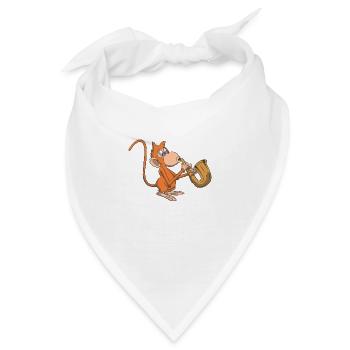 Affe spielt Saxophon - Bandana - Weiß - Vorne