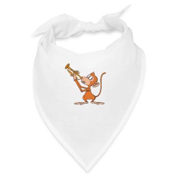Affe spielt Trompete - Bandana - Weiß - Vorne